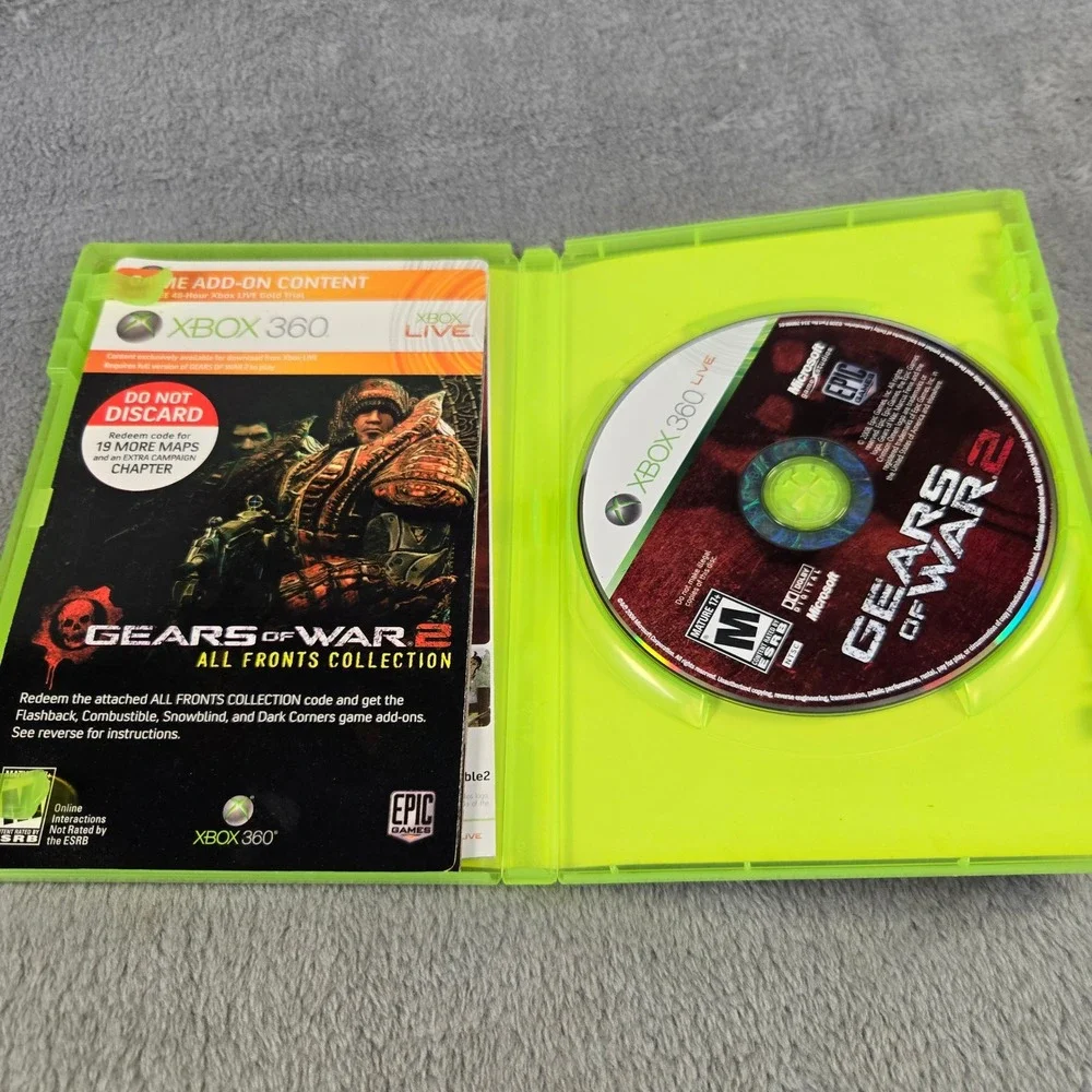Gears of War 2 Microsoft Xbox 360 2008 Action Shooter Video Game Tested Works